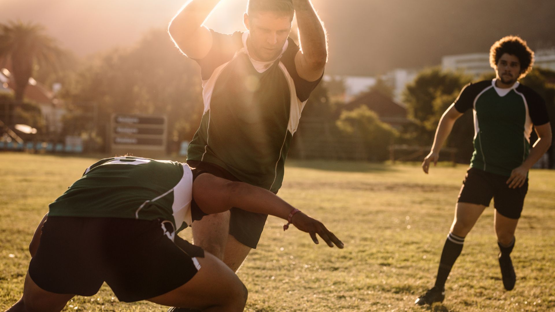 rugby player throwing ball