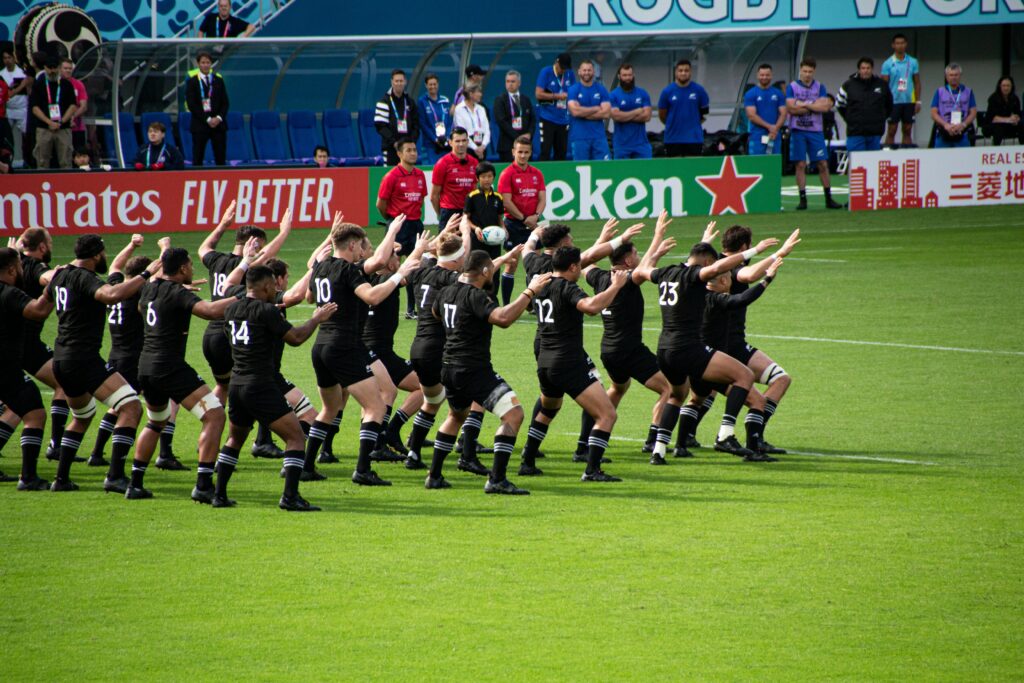 rugby team on the field